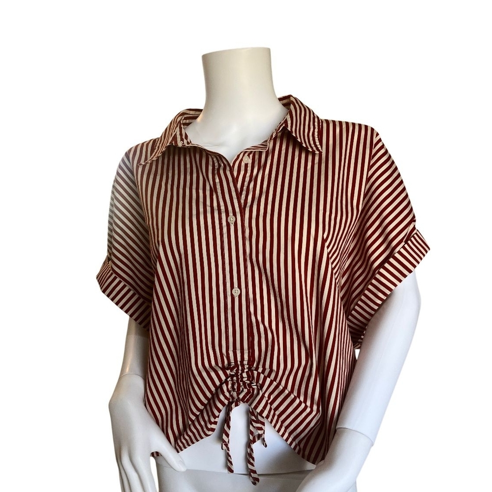 Express Striped Button-Up Women's Top XL